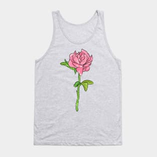 Beautiful pink rose with blue background. Tank Top